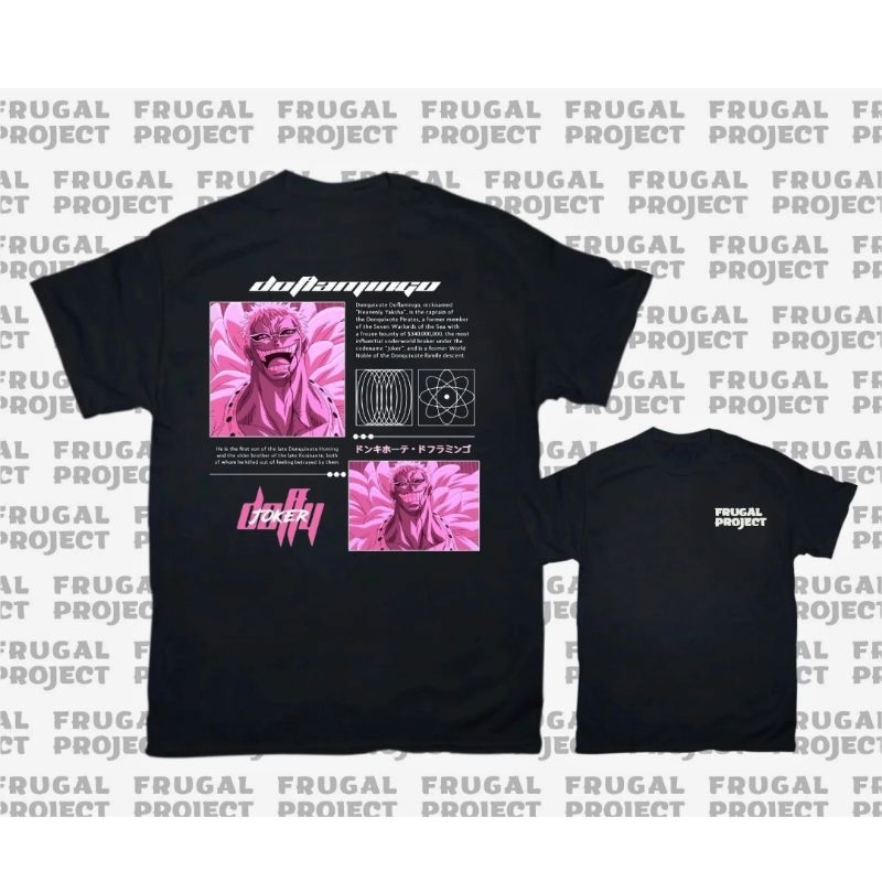 Kaos Baju Distro Doflamingo T-shirt Frugal Project Sablon Depan Belakang