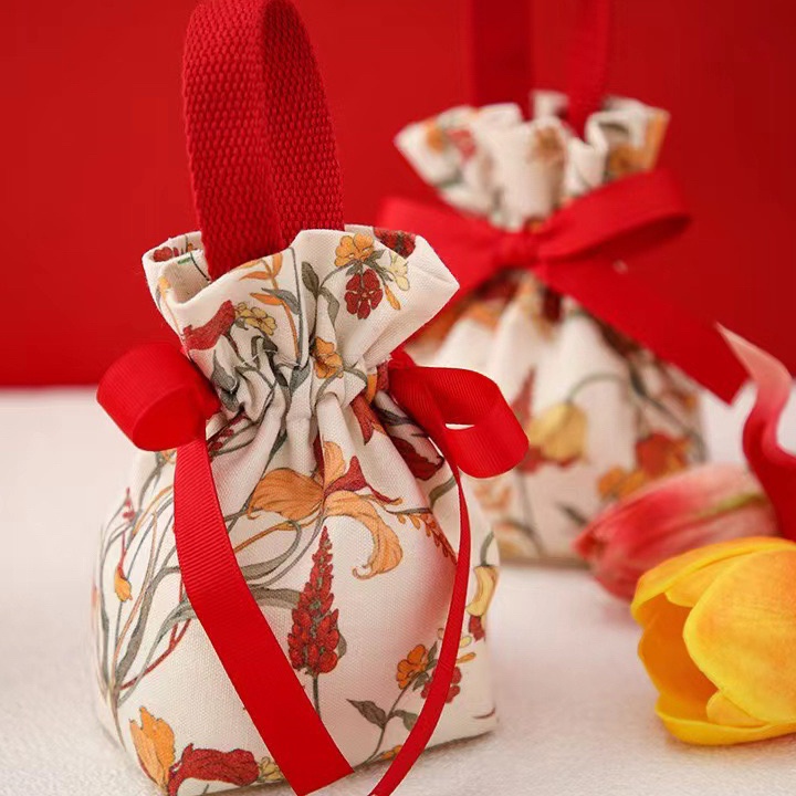 

TERBARU Kantong pouch hampers serut natal bahan canvas