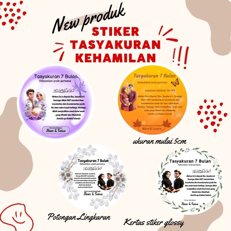 

PART 3/Stiker Tasyakuran 7 bulan/ stiker kehamilan 4 bulan/stiker syukuran/stiker hamil/STIKE NASI BENTO