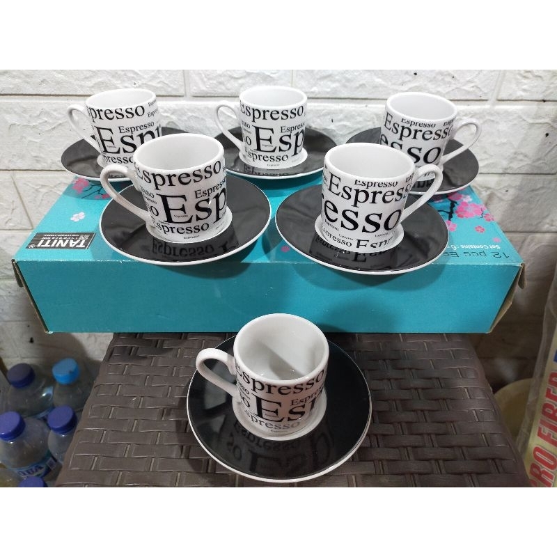 Cangkir Piring Set Keramik / Cangkir Piring Kecil / Cangkir Piring Espresso / Tea Set / Tea Set Mini