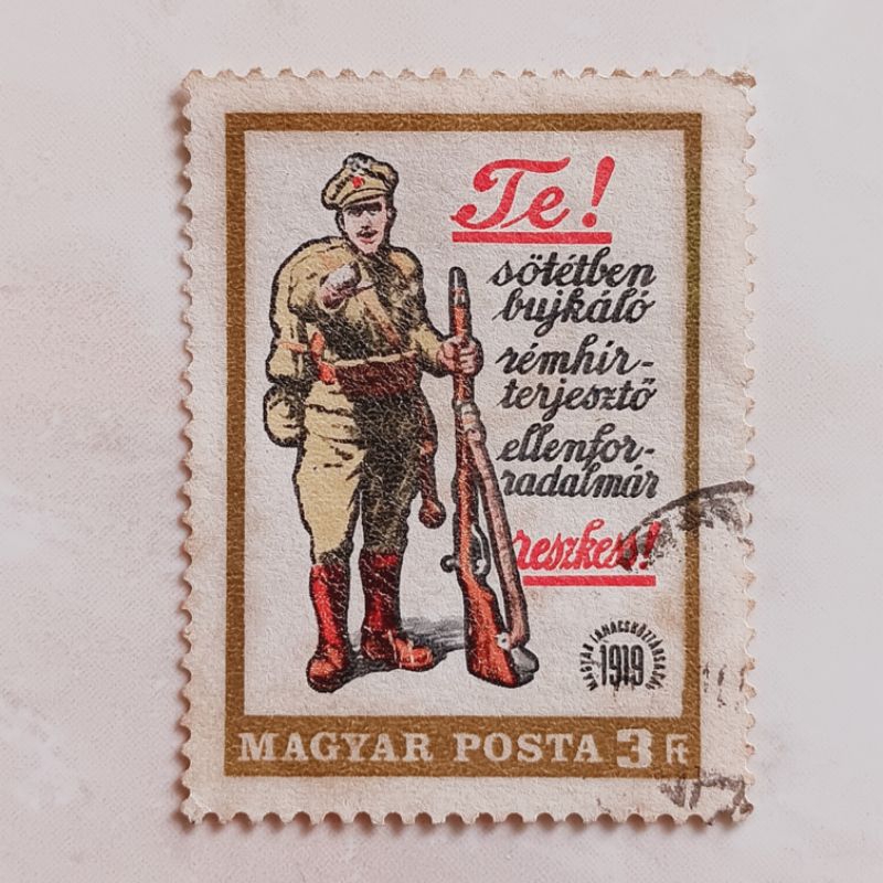 

(AD) Perangko Hongaria 1969 50th Anniversary of Hungarian Soviet Republic - Soldier 3 forint Used