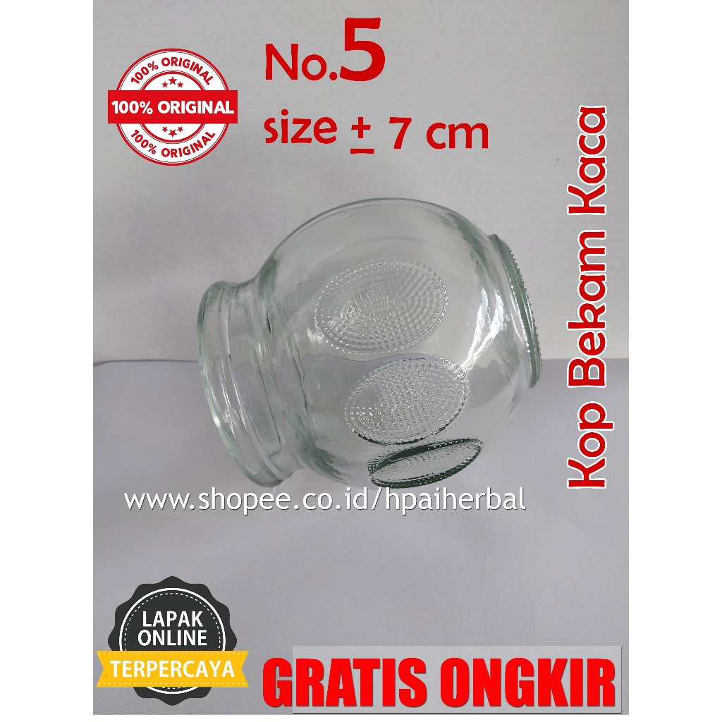 Kop Bekam Kaca No 5 / Kop Bekam Api No 5 / Gelas Bekam Kaca No 5