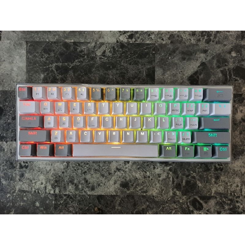 Redragon Mechanical Wireless Gaming Keyboard WHITE GREY FIZZ -K616RGB Preloved