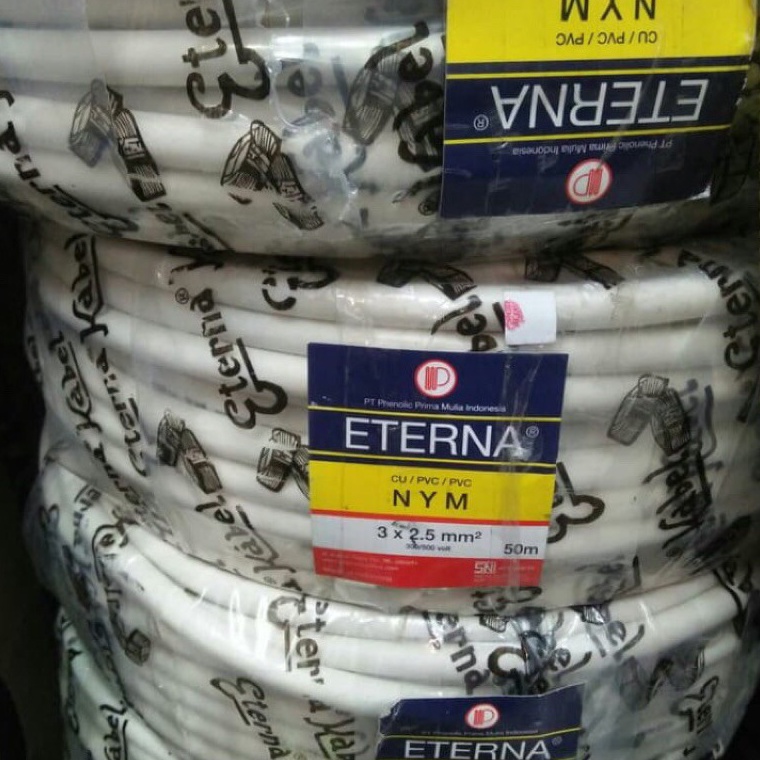 NN Kabel listrik NYM 3x25 Eterna meteran  Terkini