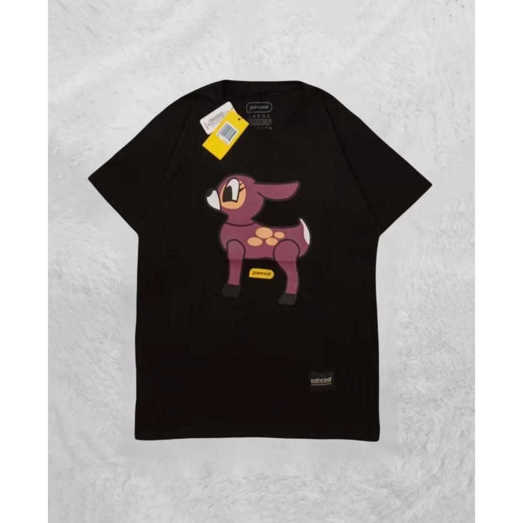 KAOS PANCOAT - Rusa LOGO MIRROR ORIGINAL 1:1 - Kaos Pancoat HItam Catton Combet 30s S.M.L.XL - Kaos 