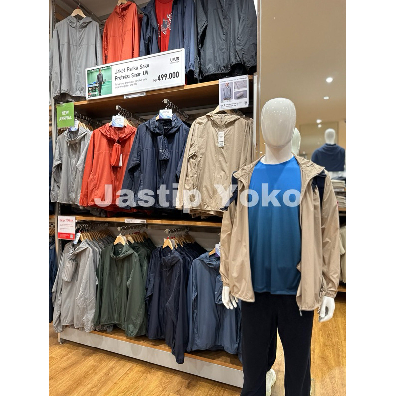 MEN Jaket Parka Saku Proteksi Sinar UV (Water-Repellent) UNIQLO