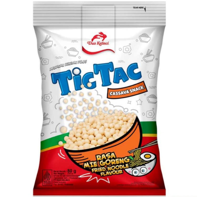 

Dua Kelinci Tic Tac Snack Pilus Rasa Mie Goreng 80gr