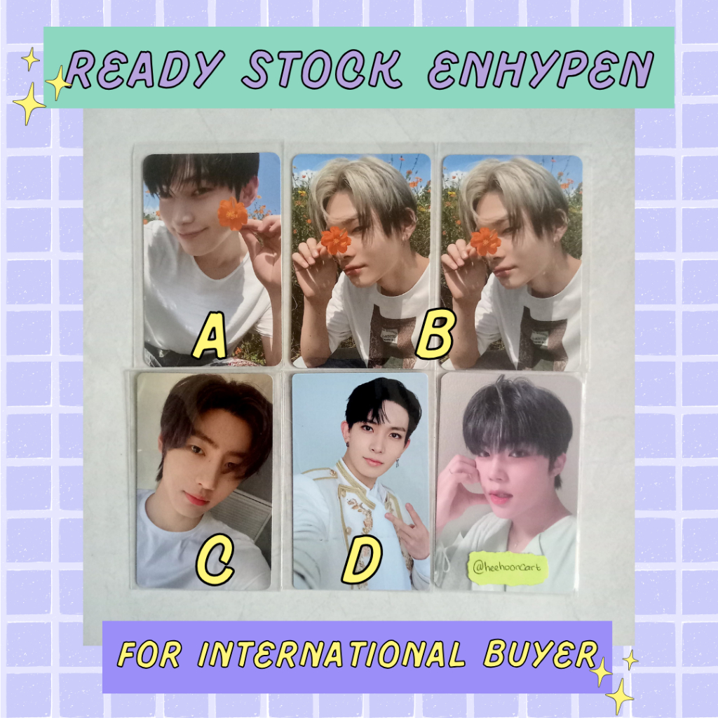 (READY STOCK) PHOTOCARD PC SUNGHOON HEESEUNG SUNOO NIKI ENHYPEN POB HOODIE MANIFESTO KYOCERA SHOWCAS