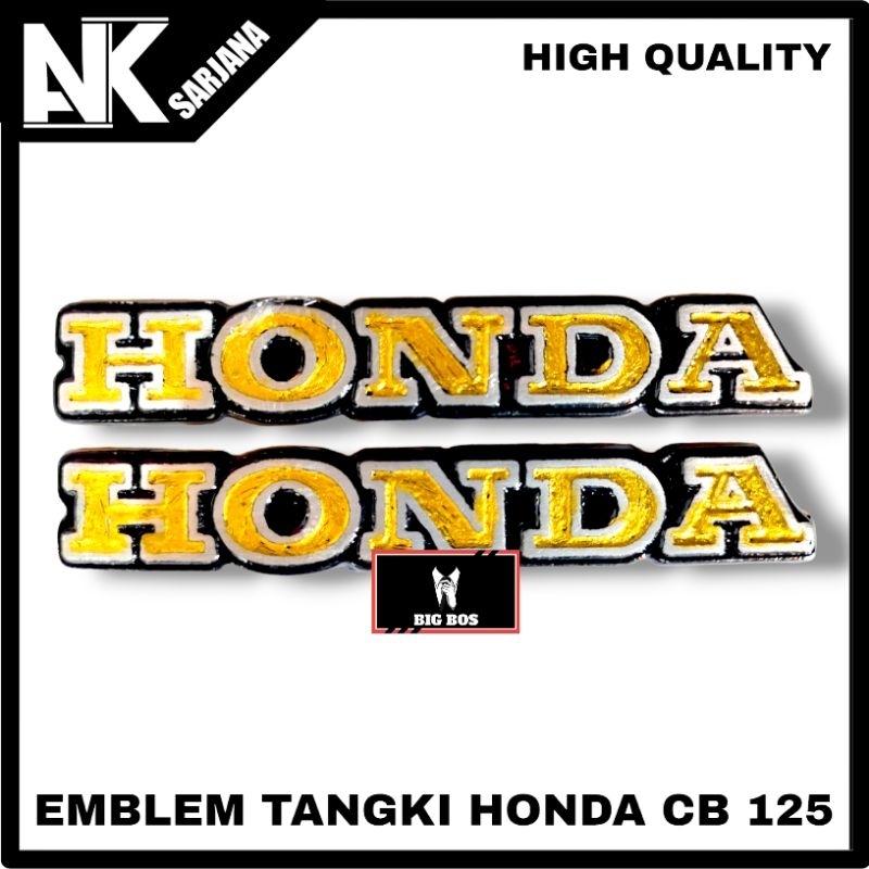 LOGO TANGKI EMBLEM TANGKI HONDA CB 125 GOLD SET KANAN KIRI