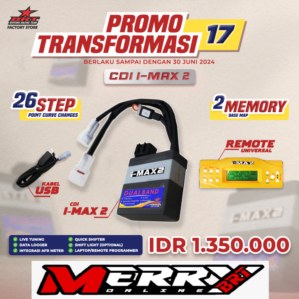 Cdi IMax 2 Dualband BRT  26 Step 2 Memory Megapro Old dan MP New Monoshock Plus Remote 1902