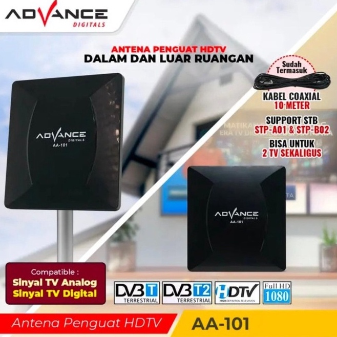 Cdm ADVANCE  Antena TV Indoor Outdoor TV Digital Analog Tabung dan LED AA11 w Terlaris