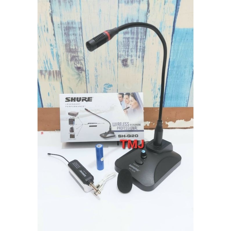 mic meja wireless mic podium sh q20 mic meja sh q 20 mic meja tanpa kabel mic conference mic kondens