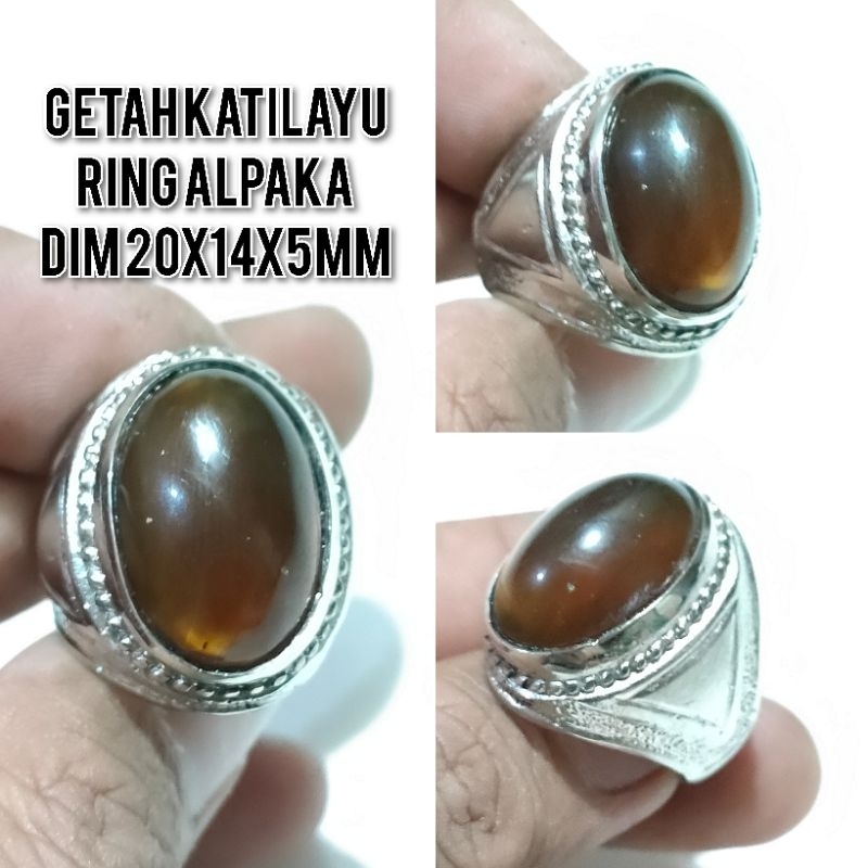 CINCIN BATU GETAH KATILAYU CRISTAL UNTUK MANCING RING ALPAKA SUPER