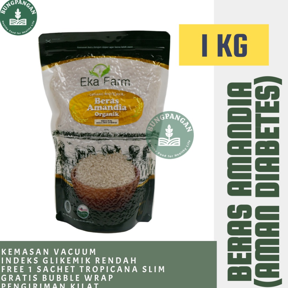 

READY STOK Beras Diabetes Amandia Organik EKA FARM Low IG Indeks Glikemik Rendah