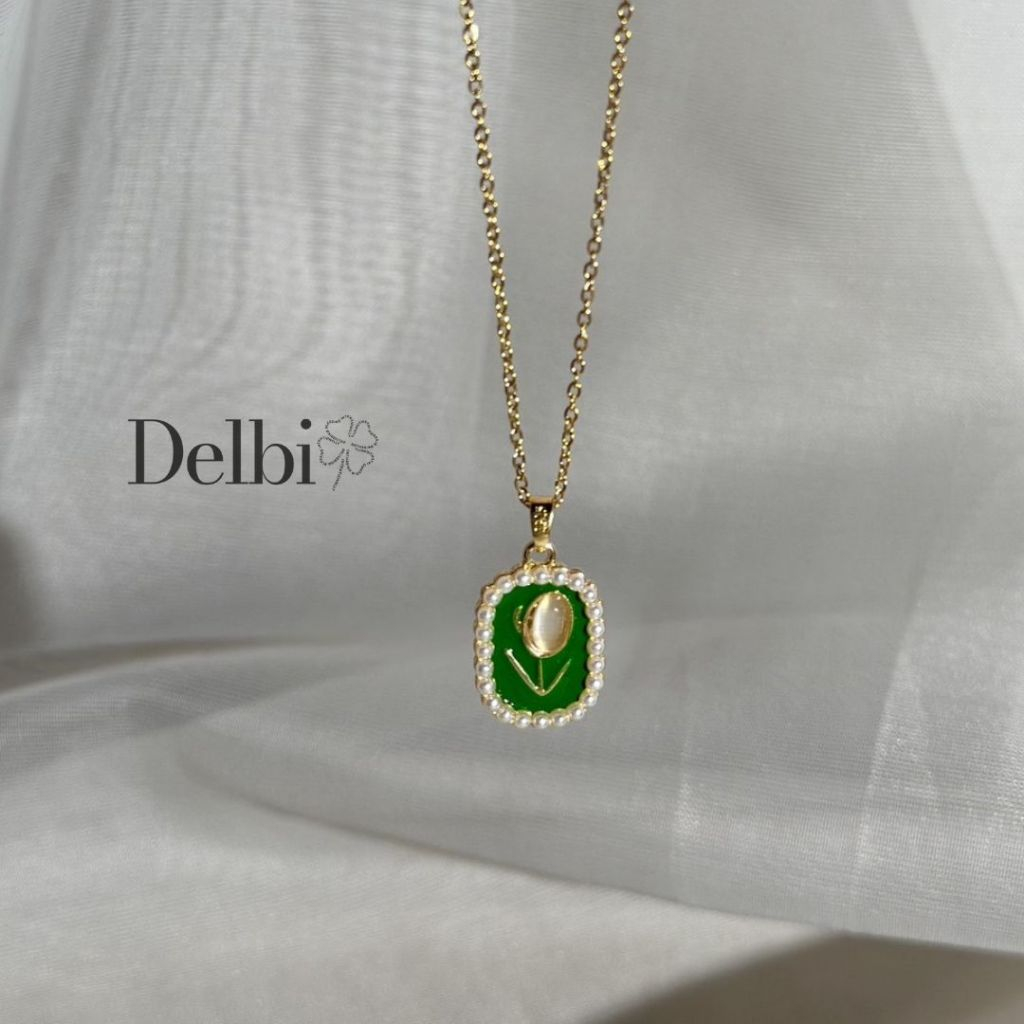 DELBI - SaeRom Necklace Kalung S925 WATERPROOF Anti Air Cantik Aksesoris Leher Accessories Tulip Bun