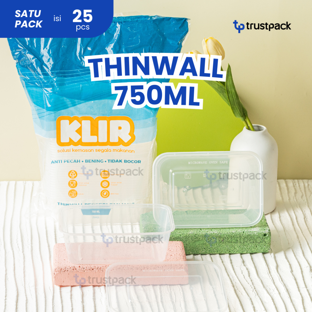 Kotak Makan Plastik 750 ml Tempat Box Nasi Microwave Thinwall Food Container