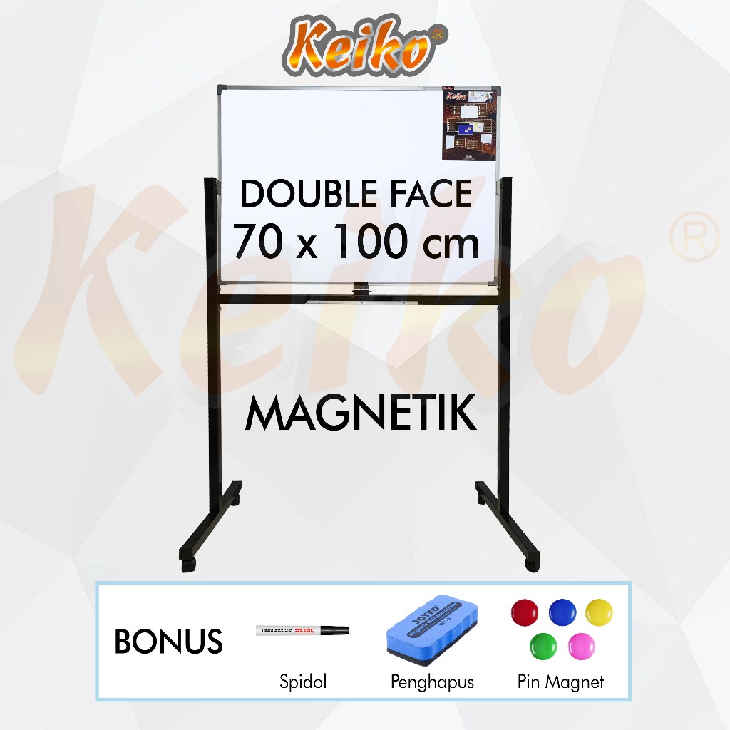 

Papan Tulis Whiteboard Standing Magnet Double Face Keiko 70 x 100 cm
