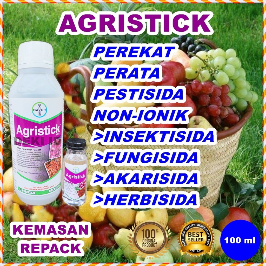 Agristick 400 L 100 ml Repack Perekat Pestisida Perata Insektisida Fungisida Herbisida Akarisida Agr