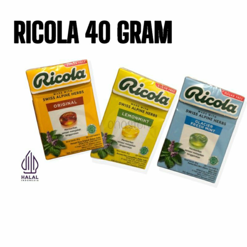 

Permen Ricola 40 gram Original Herb Lemonmint Glacier Fresh Mint