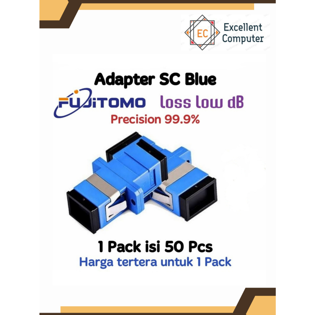 Barrel / Adapter Fiber Optic SC UPC FUJITOMO [ Premium Isi 50 Pcs ] High Quality