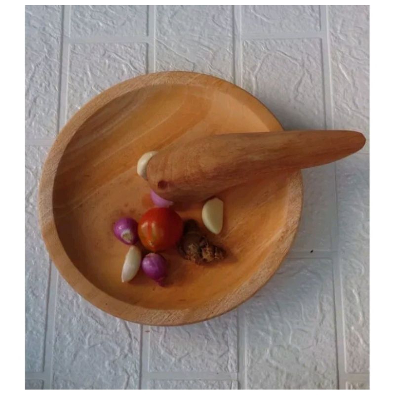 Cobek Kayu / Ulekan Kayu Set / Ulekan / Cobek / Kayu