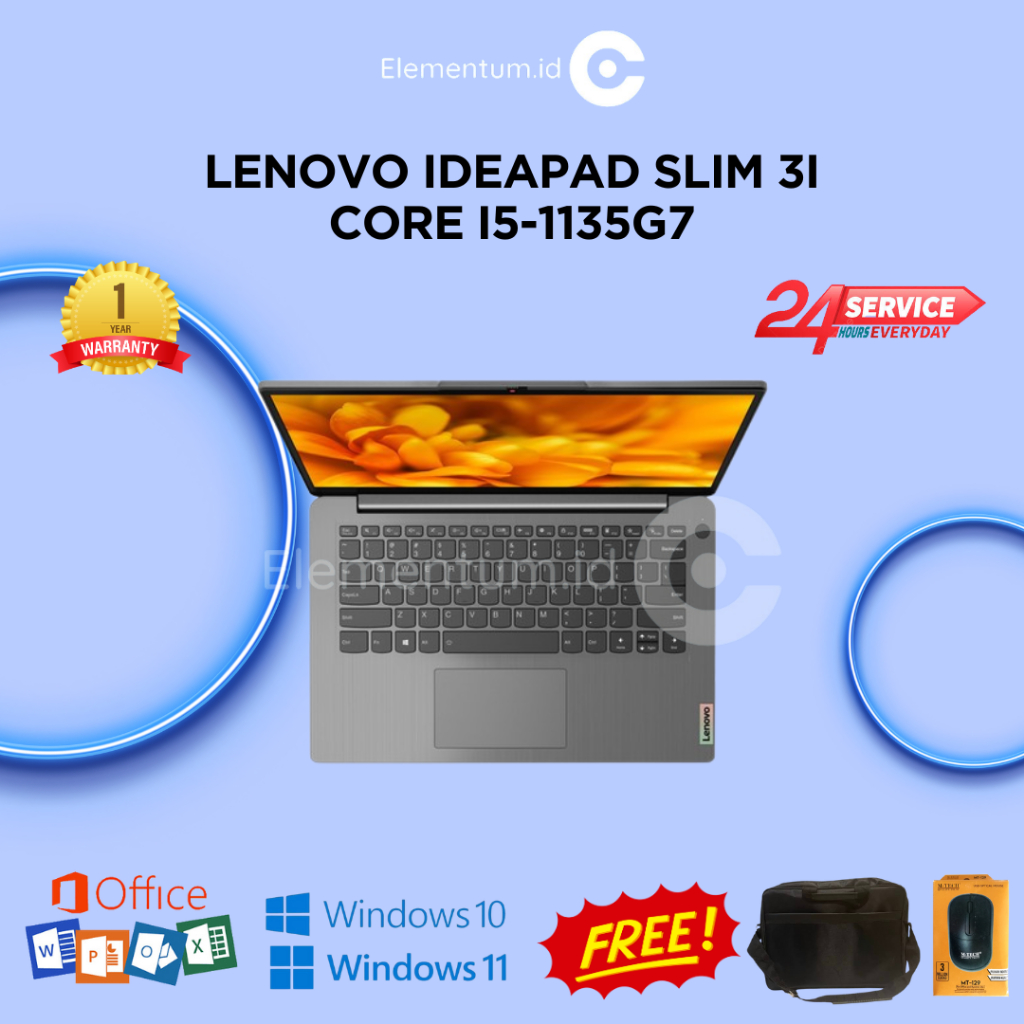 Laptop Lenovo Ideapad Slim 3i Core I5-1135G7 / 4GB 512GB SSD / MX350