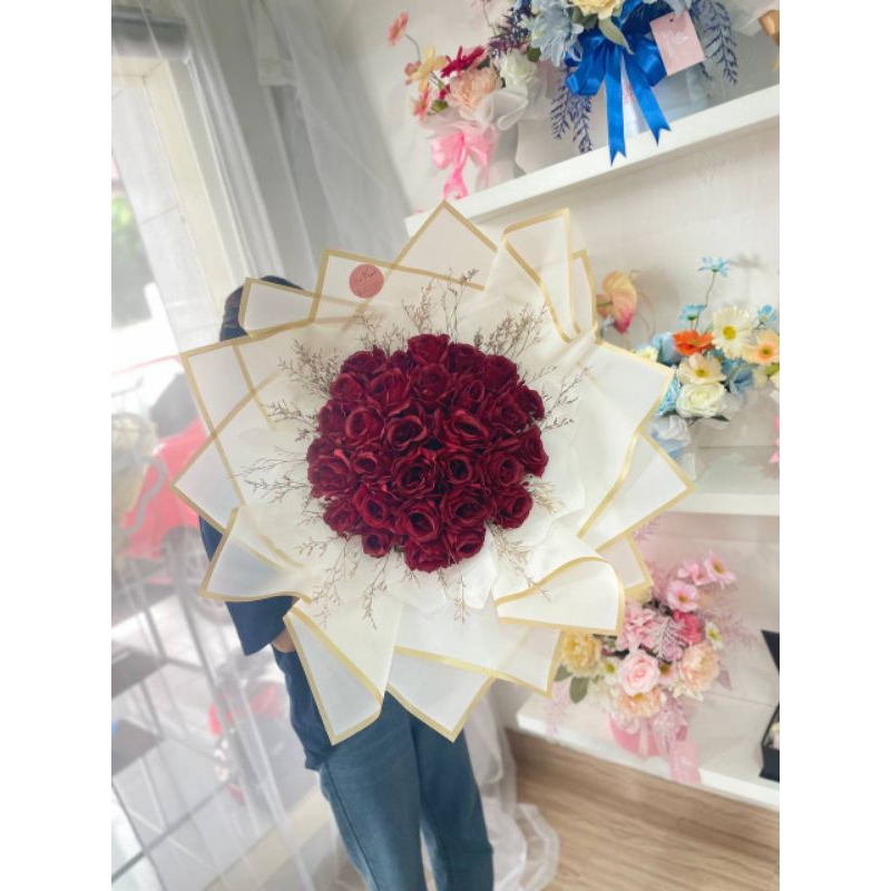 Buket Bunga ELINA M / Buket Bunga / Buket Bunga Palsu / Buket Makassar / Buket Murah Makassar