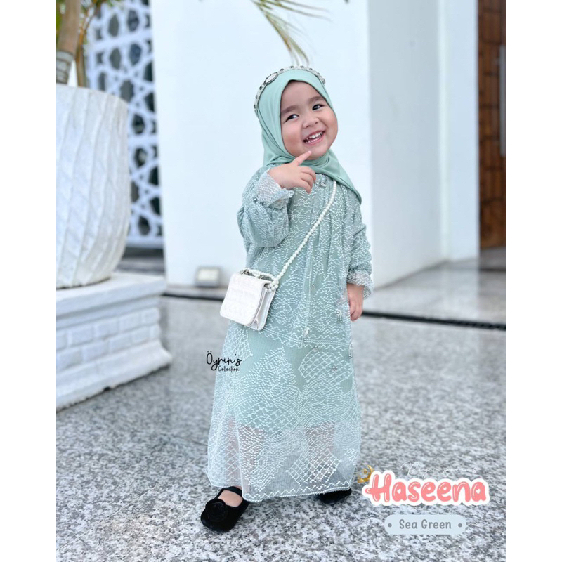 Haseena Series Original Oyrins | Gamis Mewah | Gamis Anak | Baju Raya Anak | Gamis Lebaran Anak