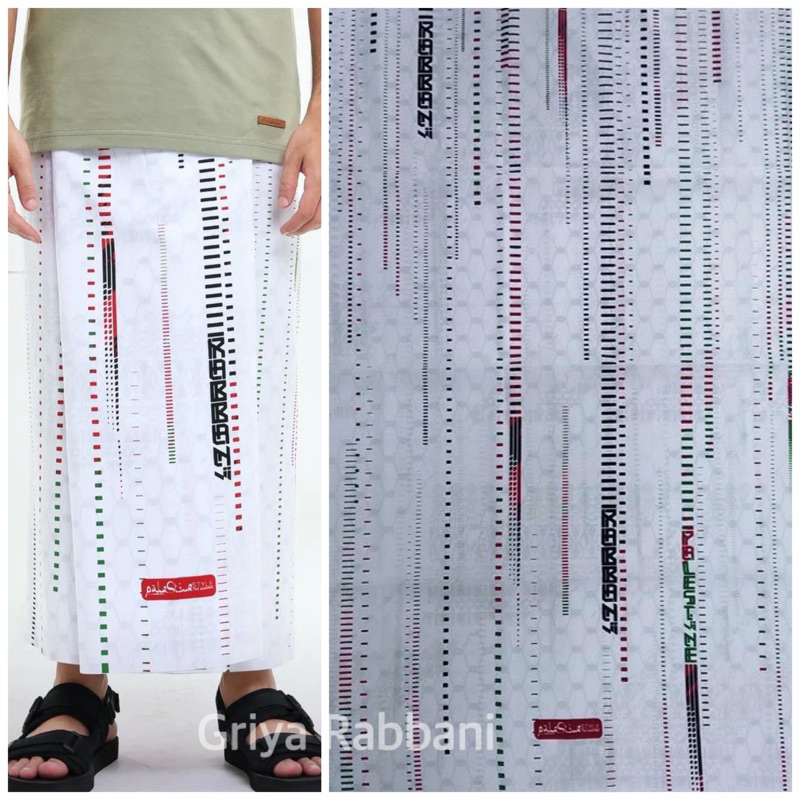 sarung zayed - TERBARU Sarung Rabbani Palestina Motif Warna Hitam atau Putih agak Polos