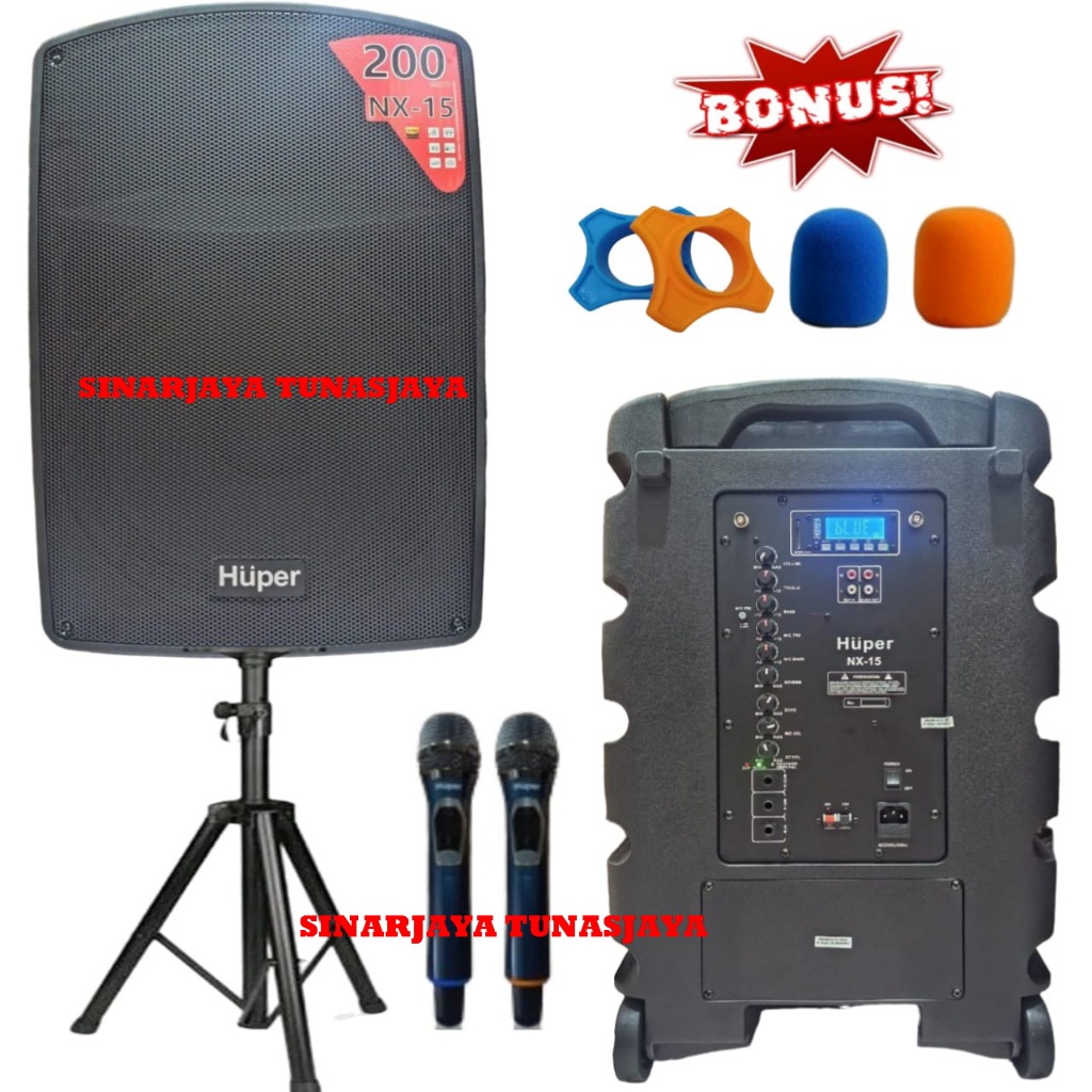 Speaker Portable 15 Inch HUPER NX15 huper NX-15 Meeting Wireless Original garansi resmi