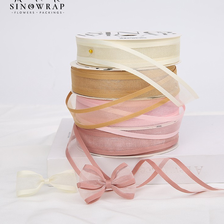 

[Per Meter] Pita Organza Transparan Garis Pinggir List Line - Premium Korean Mesh Organza Ribbon Transparent - Pita Organdi Bergelombang Lebar 2.5 cm - Pita Chiffon Polyester Halus Lurus - Buket Bunga Kado Pesta Wedding Bucket Bouquet Packaging Hampers
