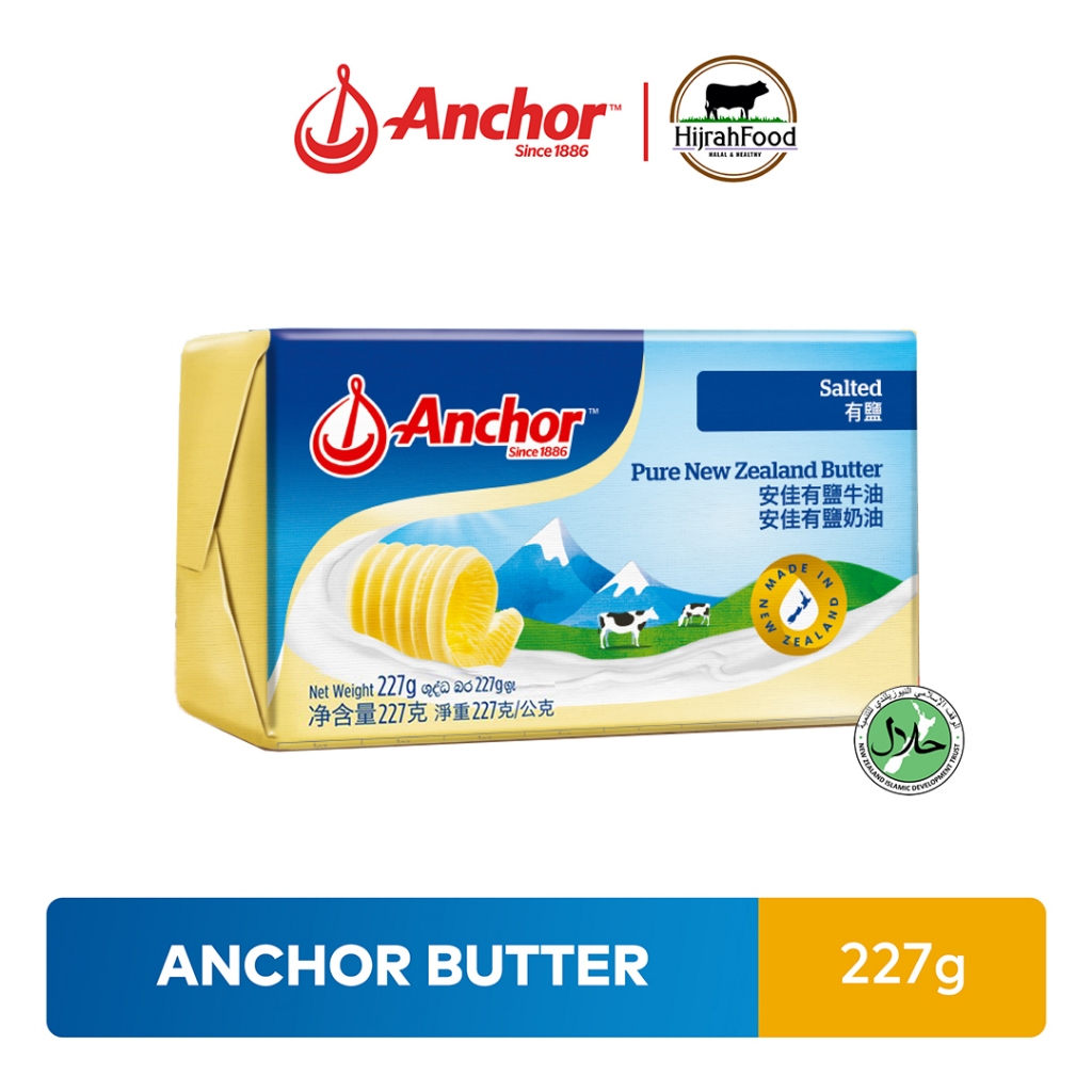 

Anchor Pat Butter Salted Mentega Asin New Zealand 227 gram