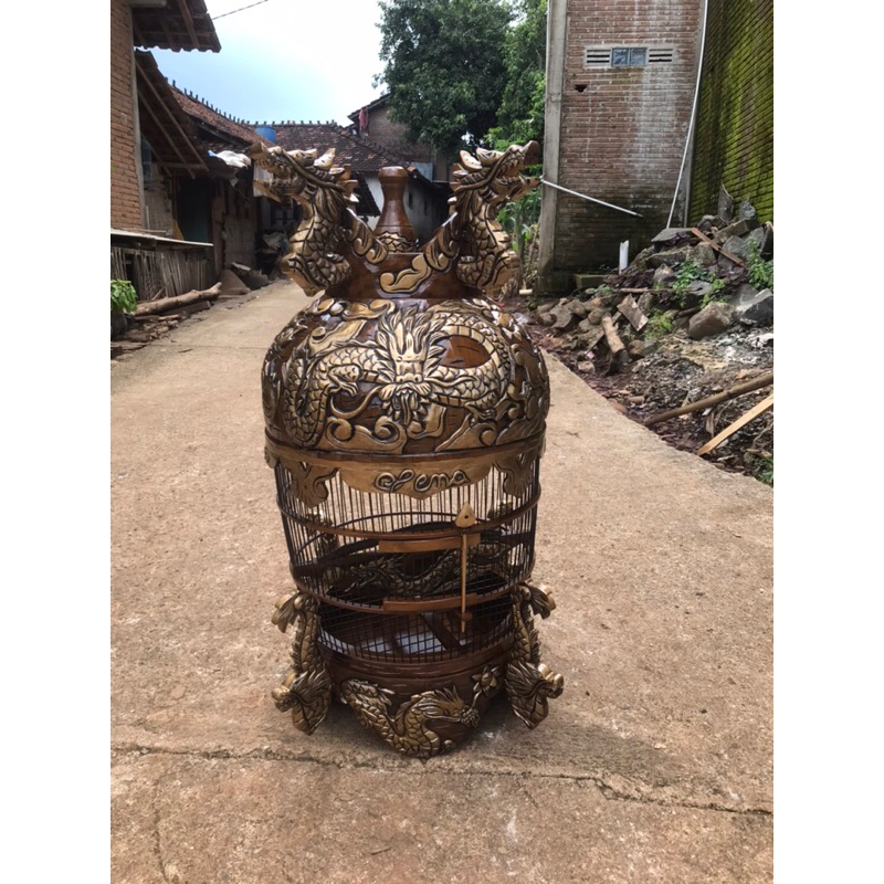 Sangkar Perkutut Ukir Naga. Sangkar Perkutut Motif Naga
