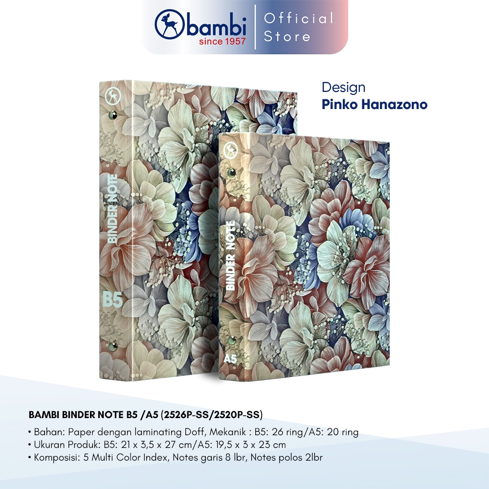 

Bambi Binder Note A5 dan B5 Spring Summer Pinko Hanazono