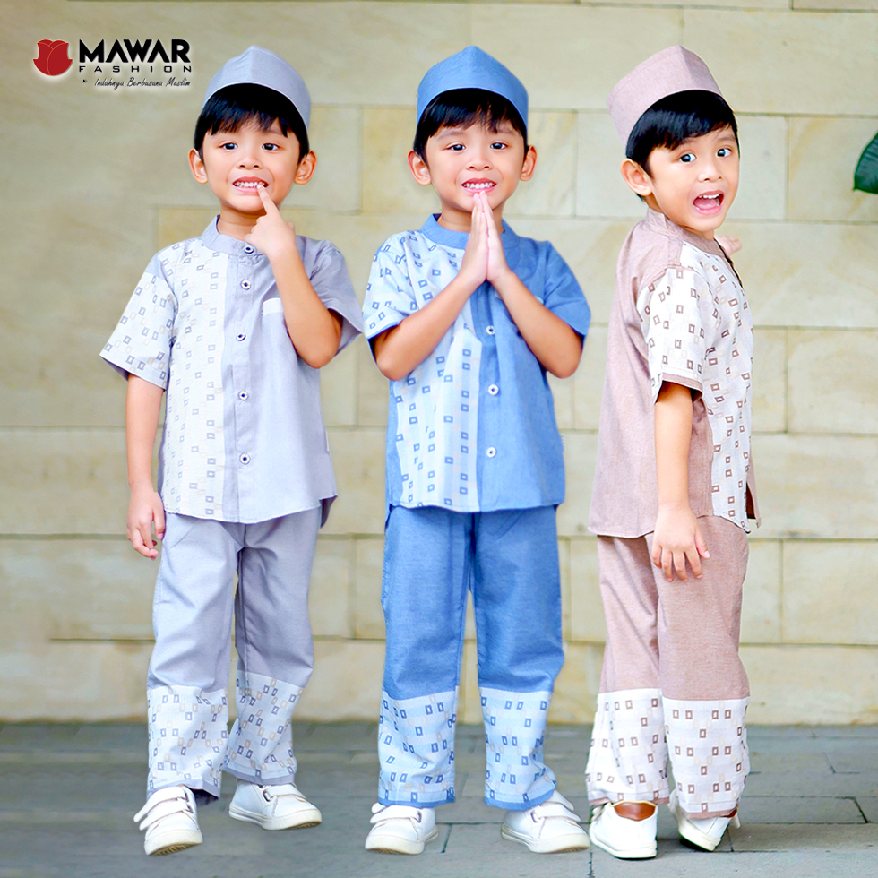 Terbaru Setelan Koko Anak Ubay | Set Baju Koko Anak Umur 0-5 Tahun by Mawar Fashion