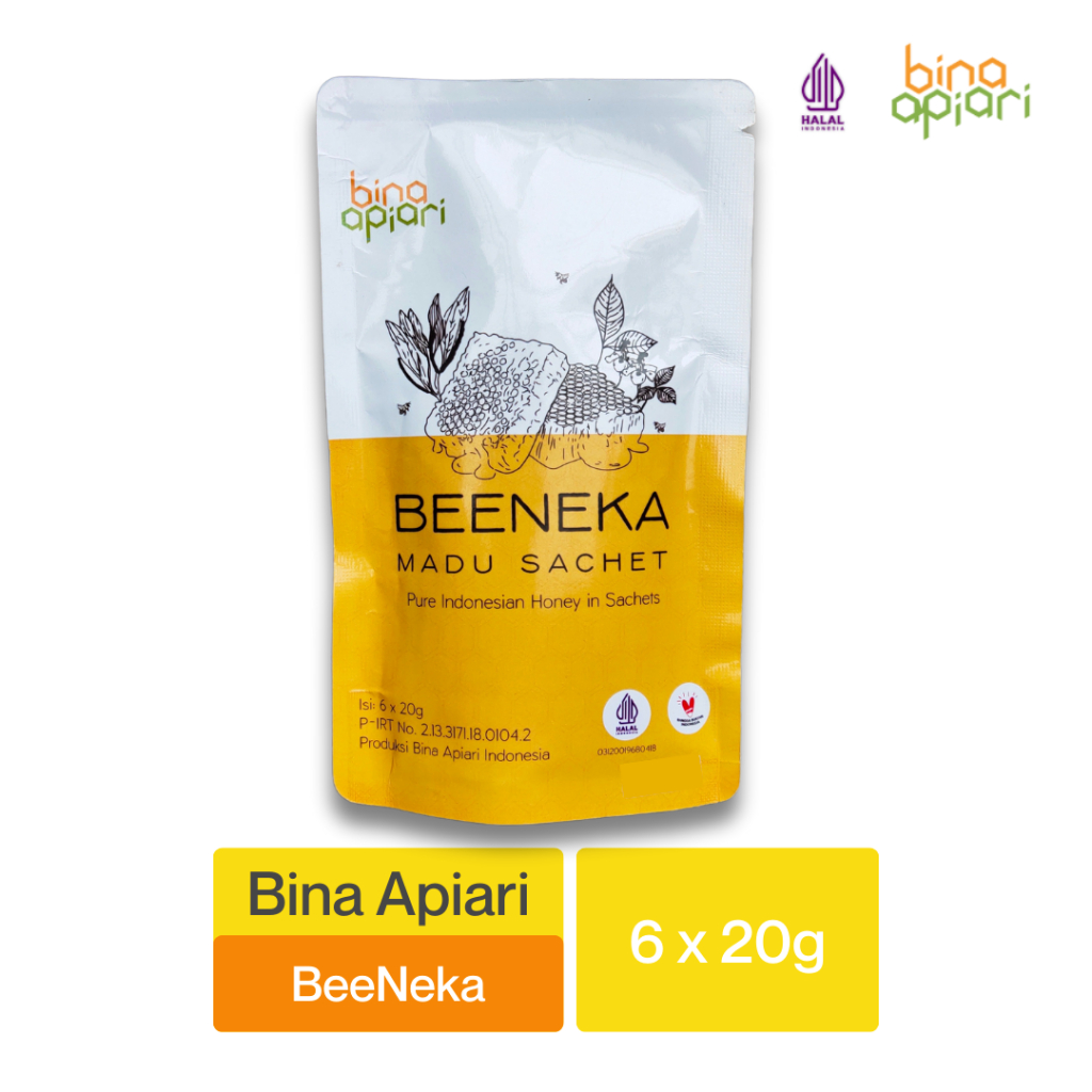 

Madu Sachet BeeNEKA Bina Apiari Praktis Mudah isi 6 sachet @ 20g