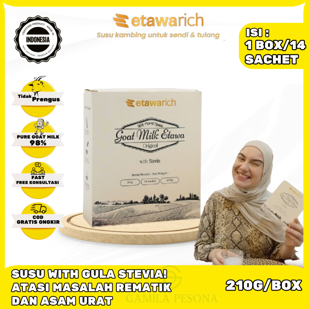 

Original Susu Kesehatan Etawarich Rasa Nikmat Membantu meredakan pegal linu dan nyeri persendian Asam Urat dan Rematik