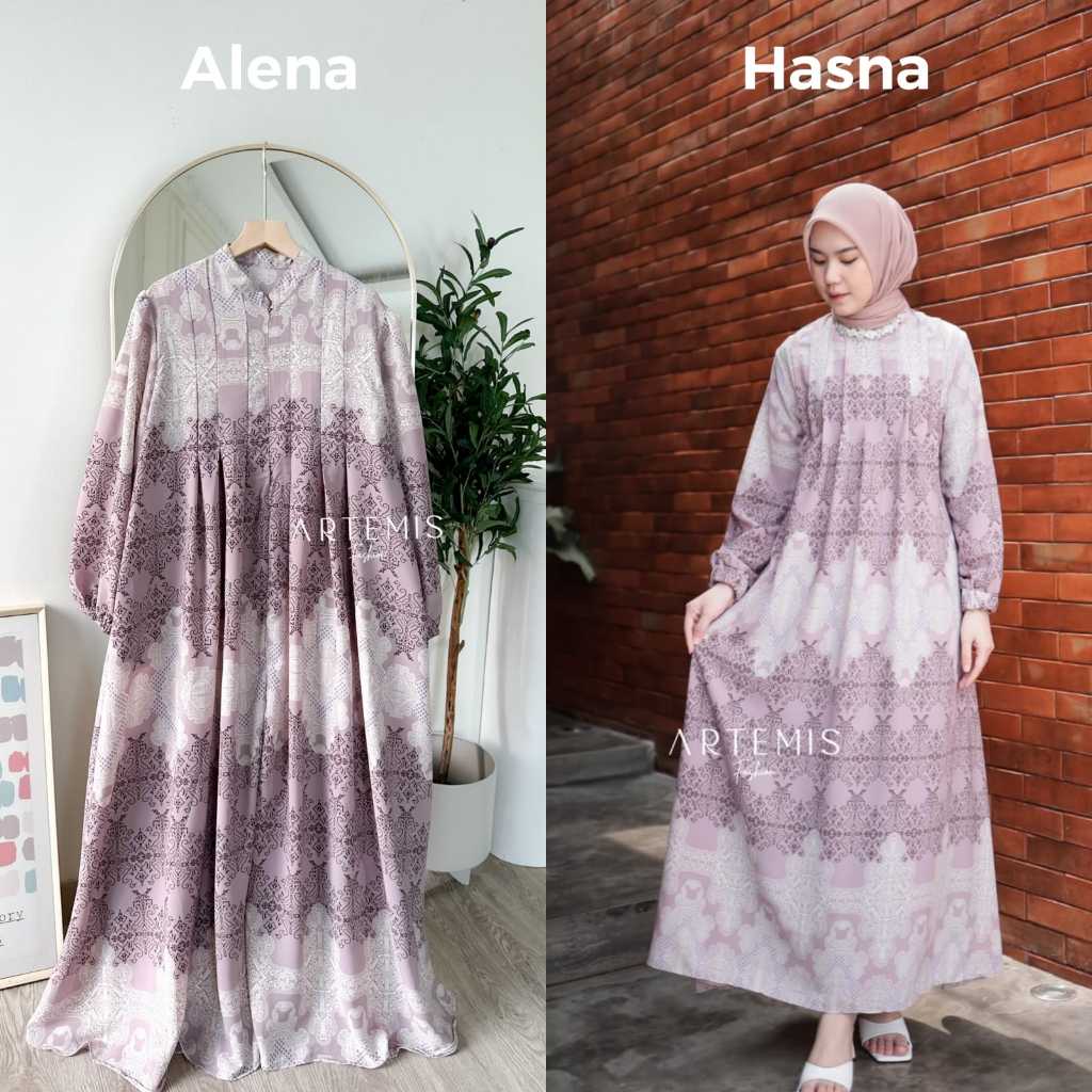 ARTEMIS FASHION- HASNA MAXI DRESS (LD 104) DRESS WANITA BAHAN CORINA SWEDING