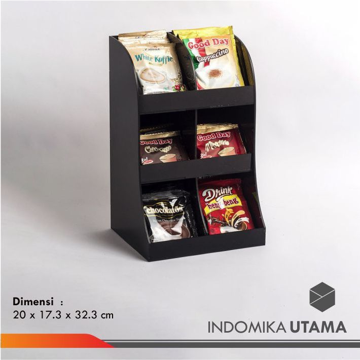 Rak Akrilik Kopi Sachet Organizer Dispenser / Tempat Kopi Akrilik / Display Kopi Sachet