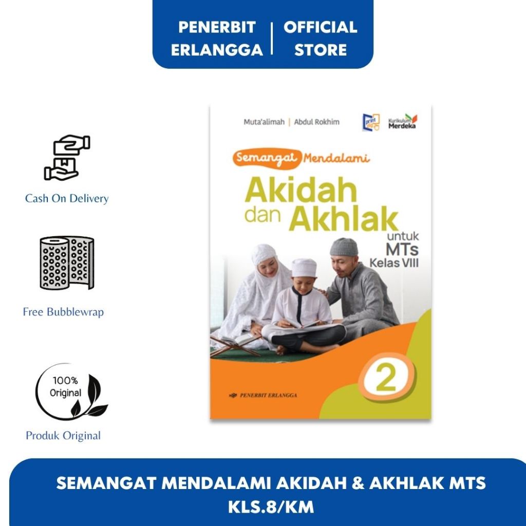 [Erlangga Official] Semangat Mendalami Akidah & Akhlak Mts Kelas 8 - Kurikulum Merdeka