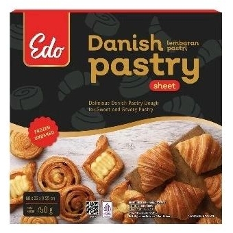 

EDO DANISH PASTRY SHEET 750Gr / BAHAN CROMBOLONI CROISSANT