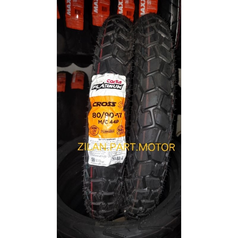 BAN TUBELESS CORSA CROSS S RING 17 ( 80/90.17 ) FREE PENTIL. 100% ORIGINAL