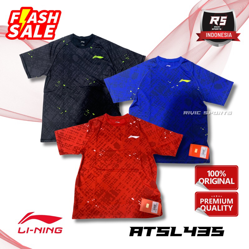 Baju Kaos / Jersey LINING ATSL 435 ATSL435 ORIGINAL BADMINTON TURBO DRY AIR DRY TECHNOLOGY MADE IN C
