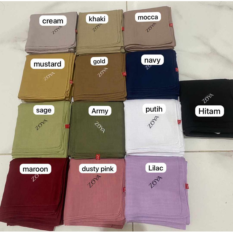 Zoya Kamaniya Scarf Zoya | Segiempat Voal Polos | Plain Scarf Square