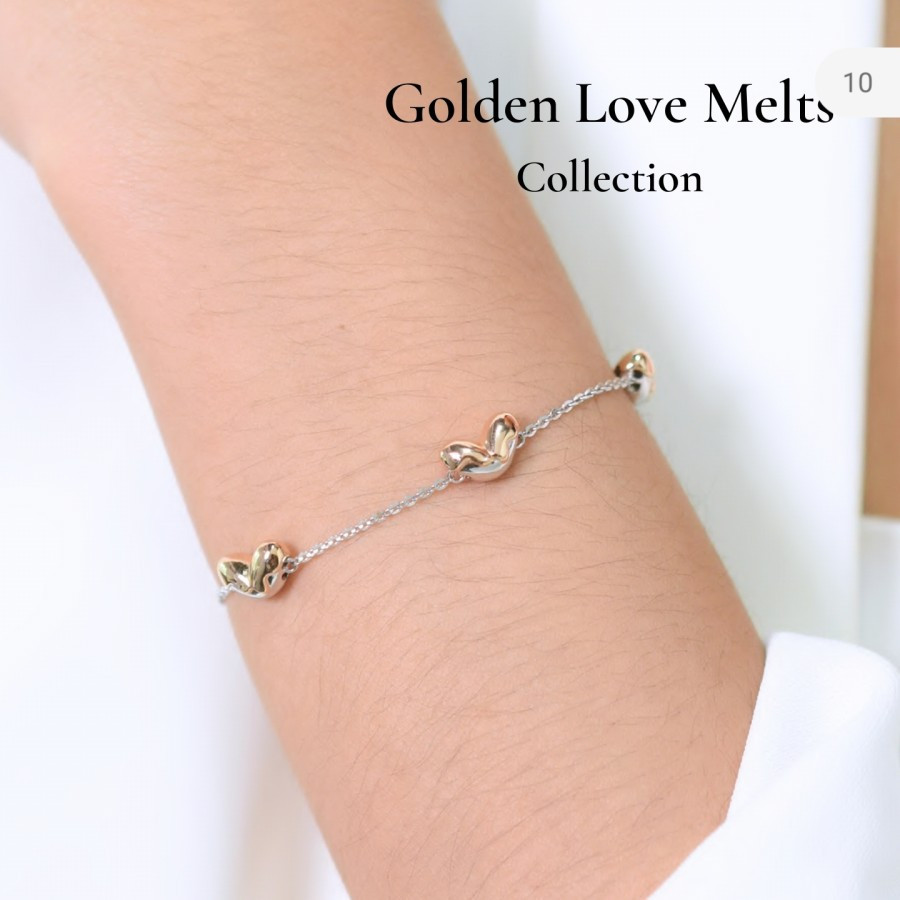 GELANG TANGAN EMAS SANDRA DEWI GOLD GOLDEN LOVE MELTS COLLECTIONS HATI