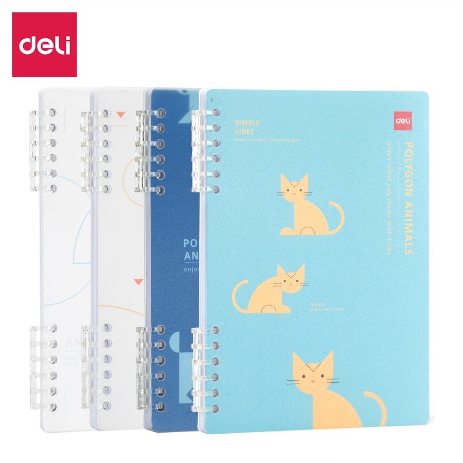 

Deli Buku Ring Loose-leaf Notebook A5 50sheets EN206 - Polygon Animals