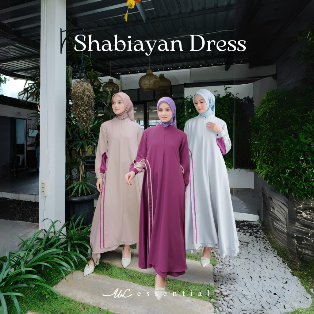 UC Essential | SHABIYAN DRESS | Contras Lis I Gamis Syari