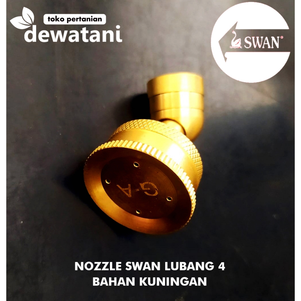 Nozzle SWAN Kuningan 4 Lubang | Spuyer Sprayer Tangki SWAN | Nosel Nozel Semprotan Tanaman