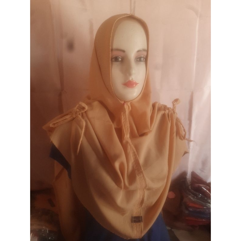 hijab instan kepang kerut kanan kiri