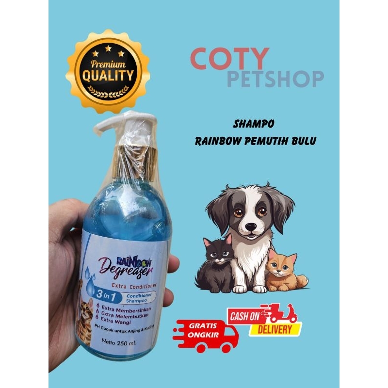 SHAMPO RAINBOW DEGREASER XTRA CONDITIONER 250ml Shampo kucing & anjing